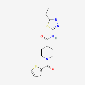 molecular formula C15H18N4O2S2 B5834678 N-(5-ethyl-1,3,4-thiadiazol-2-yl)-1-(2-thienylcarbonyl)-4-piperidinecarboxamide 