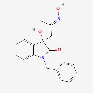 molecular formula C18H18N2O3 B5834757 1-benzyl-3-hydroxy-3-[2-(hydroxyimino)propyl]-1,3-dihydro-2H-indol-2-one 