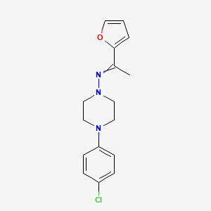 molecular formula C16H18ClN3O B5834763 4-(4-chlorophenyl)-N-[1-(2-furyl)ethylidene]-1-piperazinamine 