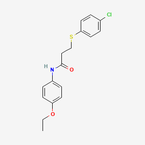molecular formula C17H18ClNO2S B5834793 3-[(4-chlorophenyl)thio]-N-(4-ethoxyphenyl)propanamide 
