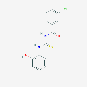 molecular formula C15H13ClN2O2S B5834808 3-chloro-N-{[(2-hydroxy-4-methylphenyl)amino]carbonothioyl}benzamide 