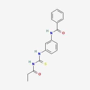 molecular formula C17H17N3O2S B5834898 N-(3-{[(propionylamino)carbonothioyl]amino}phenyl)benzamide 