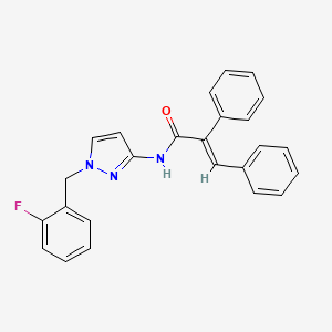 molecular formula C25H20FN3O B5834907 N-[1-(2-fluorobenzyl)-1H-pyrazol-3-yl]-2,3-diphenylacrylamide 