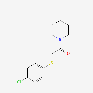 molecular formula C14H18ClNOS B5834909 1-{[(4-chlorophenyl)thio]acetyl}-4-methylpiperidine 