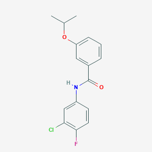 molecular formula C16H15ClFNO2 B5834935 N-(3-chloro-4-fluorophenyl)-3-isopropoxybenzamide 