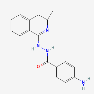 molecular formula C18H20N4O B5834943 4-amino-N'-(3,3-dimethyl-3,4-dihydro-1-isoquinolinyl)benzohydrazide 