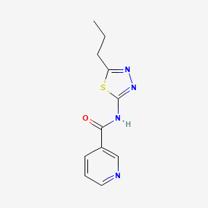molecular formula C11H12N4OS B5834982 N-(5-propyl-1,3,4-thiadiazol-2-yl)nicotinamide 