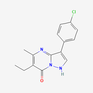 molecular formula C15H14ClN3O B5834988 3-(4-chlorophenyl)-6-ethyl-5-methylpyrazolo[1,5-a]pyrimidin-7(4H)-one 