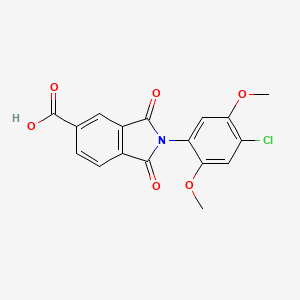 molecular formula C17H12ClNO6 B5835028 2-(4-chloro-2,5-dimethoxyphenyl)-1,3-dioxo-5-isoindolinecarboxylic acid 