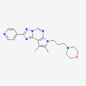 molecular formula C21H25N7O B5835055 8,9-dimethyl-7-[3-(4-morpholinyl)propyl]-2-(4-pyridinyl)-7H-pyrrolo[3,2-e][1,2,4]triazolo[1,5-c]pyrimidine 
