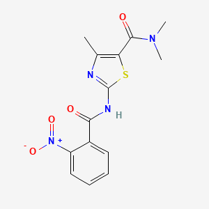 molecular formula C14H14N4O4S B5835061 N,N,4-trimethyl-2-[(2-nitrobenzoyl)amino]-1,3-thiazole-5-carboxamide 