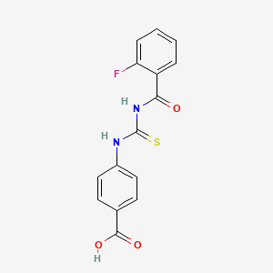 molecular formula C15H11FN2O3S B5835064 4-({[(2-fluorobenzoyl)amino]carbonothioyl}amino)benzoic acid 
