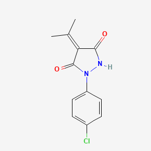 1-(4-chlorophenyl)-4-(1-methylethylidene)-3,5-pyrazolidinedione