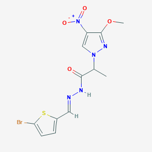 molecular formula C12H12BrN5O4S B5835239 N'-[(5-bromo-2-thienyl)methylene]-2-(3-methoxy-4-nitro-1H-pyrazol-1-yl)propanohydrazide 