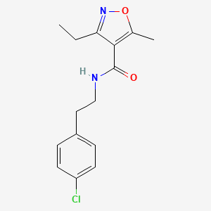 molecular formula C15H17ClN2O2 B5835247 N-[2-(4-chlorophenyl)ethyl]-3-ethyl-5-methyl-4-isoxazolecarboxamide 