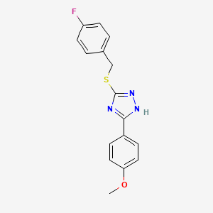 molecular formula C16H14FN3OS B5835258 3-[(4-fluorobenzyl)thio]-5-(4-methoxyphenyl)-4H-1,2,4-triazole 