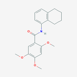 molecular formula C20H23NO4 B5835328 2,4,5-trimethoxy-N-(5,6,7,8-tetrahydro-1-naphthalenyl)benzamide 