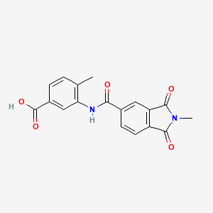 molecular formula C18H14N2O5 B5835344 4-methyl-3-{[(2-methyl-1,3-dioxo-2,3-dihydro-1H-isoindol-5-yl)carbonyl]amino}benzoic acid 