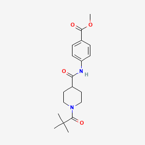 molecular formula C19H26N2O4 B5835366 methyl 4-({[1-(2,2-dimethylpropanoyl)-4-piperidinyl]carbonyl}amino)benzoate 