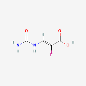 molecular formula C4H5FN2O3 B583537 2-Fluoro-3-ureidopropenoic Acid CAS No. 76831-42-0