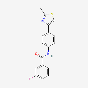 molecular formula C17H13FN2OS B5835389 3-fluoro-N-[4-(2-methyl-1,3-thiazol-4-yl)phenyl]benzamide 