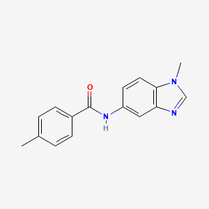 molecular formula C16H15N3O B5835439 4-methyl-N-(1-methyl-1H-benzimidazol-5-yl)benzamide 