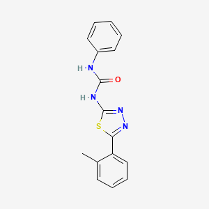molecular formula C16H14N4OS B5835451 N-[5-(2-methylphenyl)-1,3,4-thiadiazol-2-yl]-N'-phenylurea 