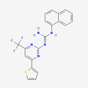 molecular formula C20H14F3N5S B5835464 N-1-naphthyl-N'-[4-(2-thienyl)-6-(trifluoromethyl)-2-pyrimidinyl]guanidine 