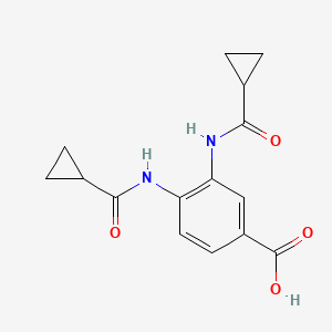 molecular formula C15H16N2O4 B5835472 3,4-bis[(cyclopropylcarbonyl)amino]benzoic acid 