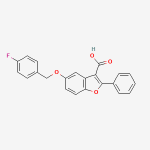 molecular formula C22H15FO4 B5835486 5-[(4-fluorobenzyl)oxy]-2-phenyl-1-benzofuran-3-carboxylic acid 