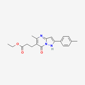 molecular formula C19H21N3O3 B5835492 ethyl 3-[7-hydroxy-5-methyl-2-(4-methylphenyl)pyrazolo[1,5-a]pyrimidin-6-yl]propanoate 