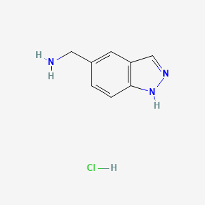 molecular formula C8H10ClN3 B583555 (1H-吲唑-5-基)甲胺盐酸盐 CAS No. 943845-78-1