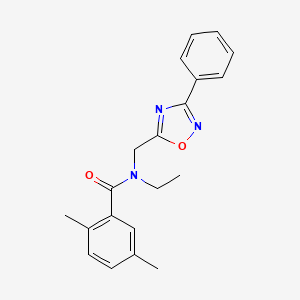 molecular formula C20H21N3O2 B5835603 N-ethyl-2,5-dimethyl-N-[(3-phenyl-1,2,4-oxadiazol-5-yl)methyl]benzamide 