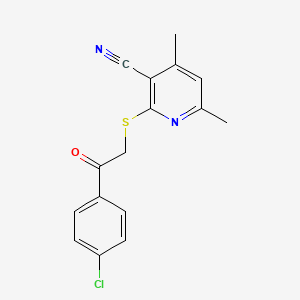 2-{[2-(4-chlorophenyl)-2-oxoethyl]thio}-4,6-dimethylnicotinonitrile