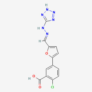 molecular formula C13H9ClN6O3 B5835651 2-chloro-5-{5-[2-(1H-tetrazol-5-yl)carbonohydrazonoyl]-2-furyl}benzoic acid 