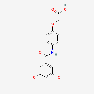 molecular formula C17H17NO6 B5835860 {4-[(3,5-dimethoxybenzoyl)amino]phenoxy}acetic acid 