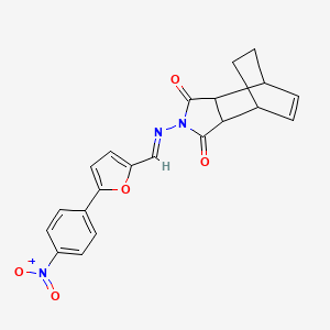molecular formula C21H17N3O5 B5835886 4-({[5-(4-nitrophenyl)-2-furyl]methylene}amino)-4-azatricyclo[5.2.2.0~2,6~]undec-8-ene-3,5-dione 
