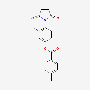 molecular formula C19H17NO4 B5835925 4-(2,5-dioxo-1-pyrrolidinyl)-3-methylphenyl 4-methylbenzoate 