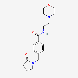 molecular formula C18H25N3O3 B5835944 N-[2-(4-morpholinyl)ethyl]-4-[(2-oxo-1-pyrrolidinyl)methyl]benzamide 