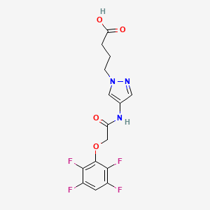 molecular formula C15H13F4N3O4 B5835956 4-(4-{[(2,3,5,6-tetrafluorophenoxy)acetyl]amino}-1H-pyrazol-1-yl)butanoic acid 