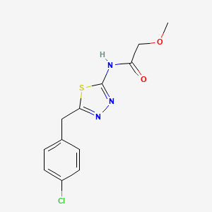 molecular formula C12H12ClN3O2S B5836001 N-[5-(4-chlorobenzyl)-1,3,4-thiadiazol-2-yl]-2-methoxyacetamide 