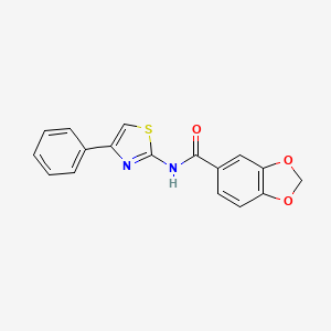 molecular formula C17H12N2O3S B5836036 N-(4-phenyl-1,3-thiazol-2-yl)-1,3-benzodioxole-5-carboxamide 