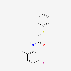 molecular formula C16H16FNOS B5836055 N-(5-fluoro-2-methylphenyl)-2-[(4-methylphenyl)thio]acetamide 