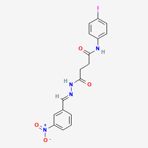 molecular formula C17H15IN4O4 B5836098 N-(4-iodophenyl)-4-[2-(3-nitrobenzylidene)hydrazino]-4-oxobutanamide 