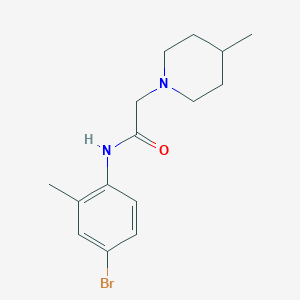 molecular formula C15H21BrN2O B5836119 N-(4-bromo-2-methylphenyl)-2-(4-methyl-1-piperidinyl)acetamide 