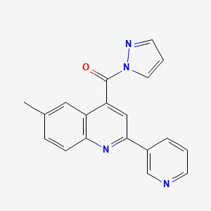 molecular formula C19H14N4O B5836158 6-methyl-4-(1H-pyrazol-1-ylcarbonyl)-2-(3-pyridinyl)quinoline 