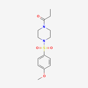 molecular formula C14H20N2O4S B5836162 1-[(4-methoxyphenyl)sulfonyl]-4-propionylpiperazine 