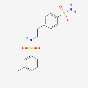 molecular formula C16H20N2O4S2 B5836185 N-{2-[4-(aminosulfonyl)phenyl]ethyl}-3,4-dimethylbenzenesulfonamide 