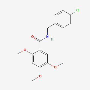 molecular formula C17H18ClNO4 B5836230 N-(4-chlorobenzyl)-2,4,5-trimethoxybenzamide 