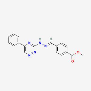 molecular formula C18H15N5O2 B5836233 methyl 4-[2-(5-phenyl-1,2,4-triazin-3-yl)carbonohydrazonoyl]benzoate 